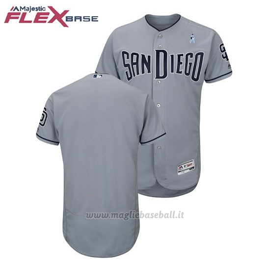 Maglia Baseball Uomo San Diego Padres Grigio 2018 Dia del Padre Flex Base